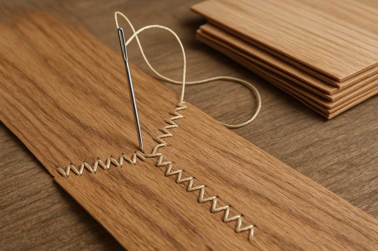 Stitching wood veneers like fabric makes them super durable.jpg